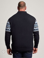 BadRhino Big & Tall Fairisle Kvart Glidelås Genser - Bilde 3 av 6
