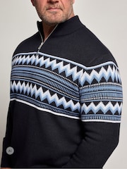 BadRhino Big & Tall Fairisle Kvart Glidelås Genser - Bilde 4 av 6