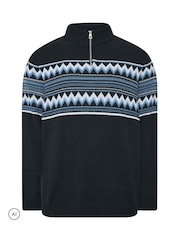BadRhino Big & Tall Fairisle Kvart Glidelås Genser - Bilde 5 av 6