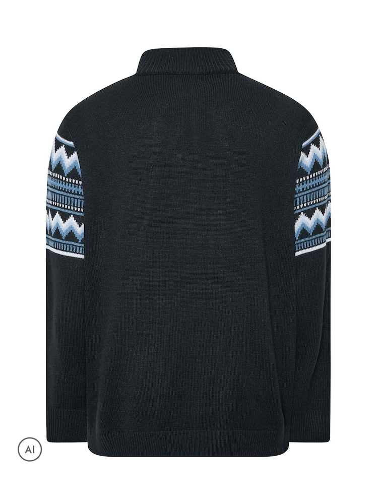 BadRhino Big & Tall Fairisle Kvart Glidelås Genser - Bilde 6 av 6