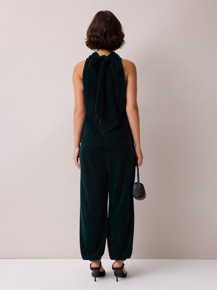 Ro&Zo Green Petite Velvet Balloon Trousers - Image 5 of 5