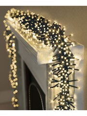 Premier Decorations Ltd White Warm Clusters Timer 960 Christmas Line Lights - Image 1 of 4