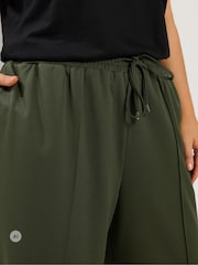 Yours Curve Green Pleated Wide Leg Trousers - Image 4 of 6