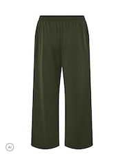 Yours Curve Green Pleated Wide Leg Trousers - Image 6 of 6