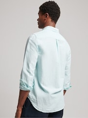 Superdry Blue Cotton Studios Linen Button Down Shirt - Image 2 of 7