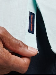 Superdry Blue Cotton Studios Linen Button Down Shirt - Image 6 of 7