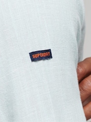 Superdry Blue Cotton Studios Linen Button Down Shirt - Image 7 of 7