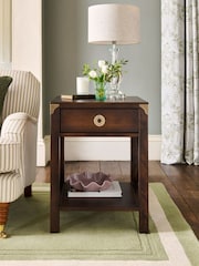 Laura Ashley Dark Chestnut Balmoral 1 Drawer Side Table - Image 1 of 5