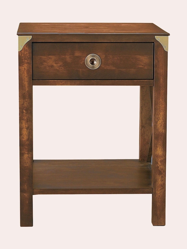 Laura Ashley Dark Chestnut Balmoral 1 Drawer Side Table - Image 5 of 5