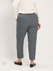 Yours Curve Grey Checked Tapered Trousers - Image 3 of 6