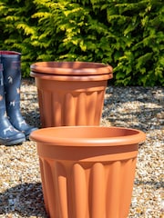Wham Set of 3 Brown Garden Vista 40cm Plastic Round Planters - Image 1 of 3