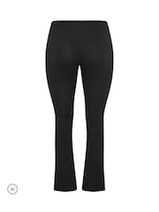 Yours Curve Black Wide Leg Cotton Trousers - Image 6 of 6