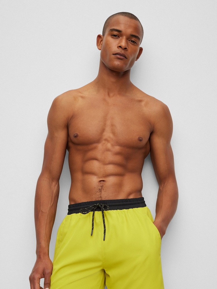 BOSS Yellow Starfish Contrast Logo Swim Shorts - Image 1 of 4