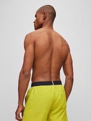 BOSS Yellow Starfish Contrast Logo Swim Shorts - Image 2 of 4
