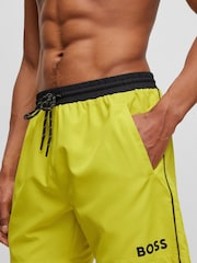 BOSS Yellow Starfish Contrast Logo Swim Shorts - Image 3 of 4