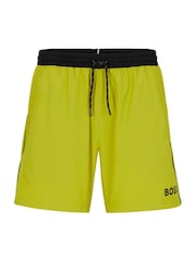 BOSS Yellow Starfish Contrast Logo Swim Shorts - Image 4 of 4