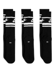 Nike Black Sportswear Everyday Essential White Crew Socks 3 Pack - Image 3 of 4