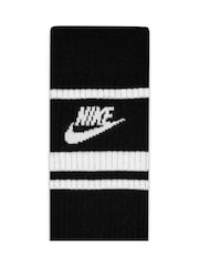 Nike Black Sportswear Everyday Essential White Crew Socks 3 Pack - Image 4 of 4