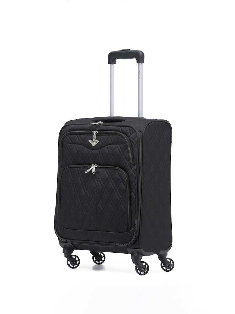 Flight Knight 55x40x20cm Ryanair Priority Soft Case Cabin Carry On Suitcase Hand Black Luggage - Image 1 of 7