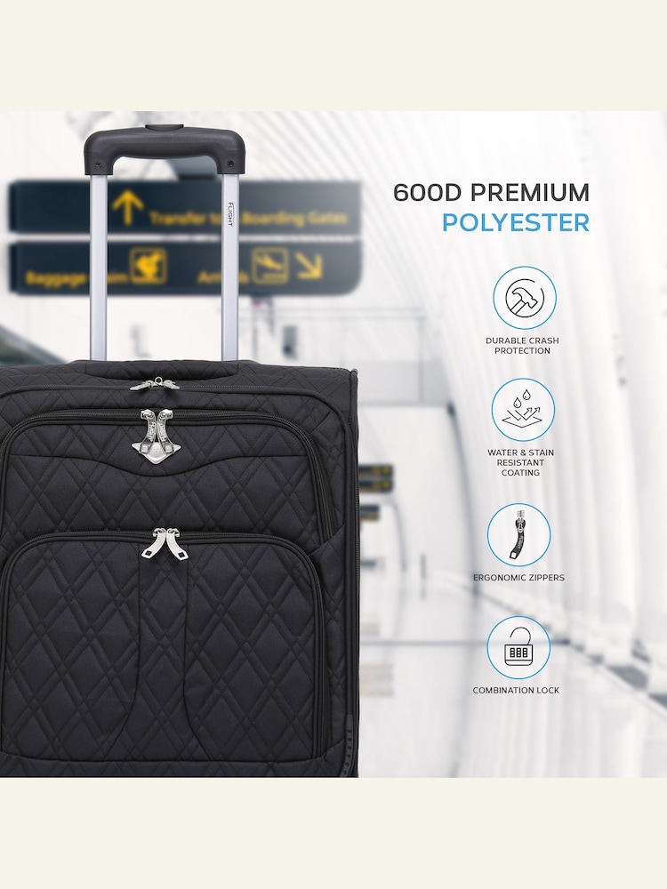 Flight Knight 55x40x20cm Ryanair Priority Soft Case Cabin Carry On Suitcase Hand Black Luggage - Image 4 of 7