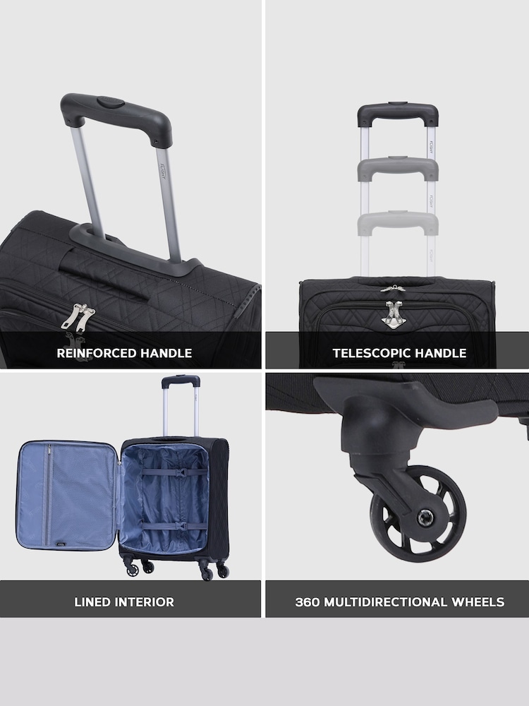 Flight Knight 55x40x20cm Ryanair Priority Soft Case Cabin Carry On Suitcase Hand Black Luggage - Image 7 of 7
