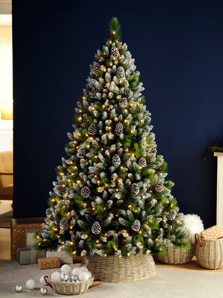 Festive 5ft Prelit Frosted Grand River Pine Christmas Tree with Cones - Image 1 of 5 Festive 5ft Prelit Frosted Grand River Pine Christmas Tree with Cones - Image 1 of 5