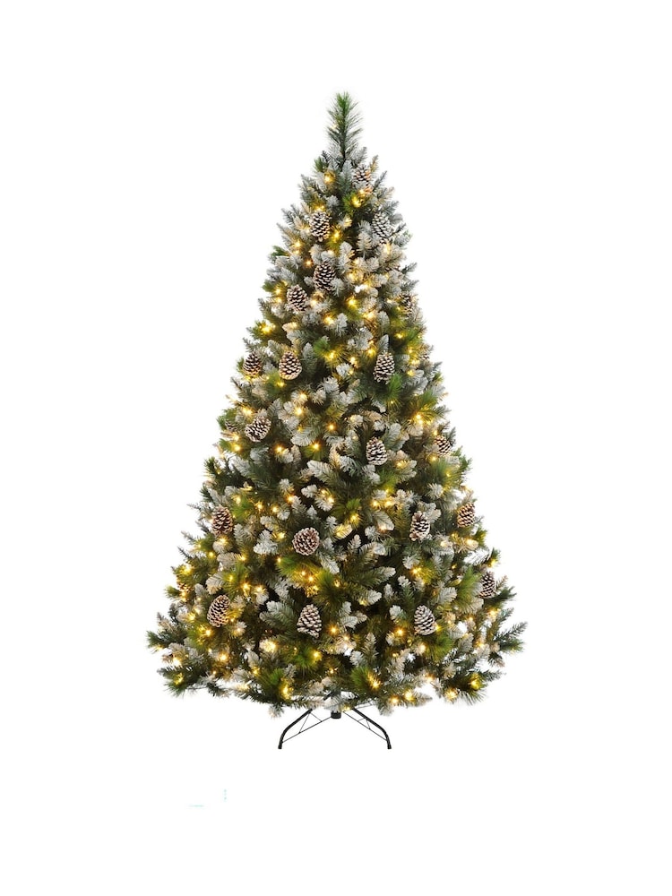 Festive 5ft Prelit Frosted Grand River Pine Christmas Tree with Cones - Image 2 of 5 Festive 5ft Prelit Frosted Grand River Pine Christmas Tree with Cones - Image 2 of 5