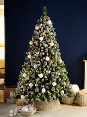 Festive 5ft Prelit Frosted Grand River Pine Christmas Tree with Cones - Image 3 of 5