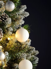 Festive 5ft Prelit Frosted Grand River Pine Christmas Tree with Cones - Image 4 of 5