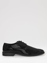 Threadbare Black Faux Leather Lace Up Derby Shoes - Image 1 of 4