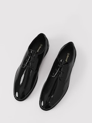 Threadbare Black Faux Leather Lace Up Derby Shoes - Image 2 of 4
