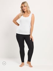Yours Curve White Thermal Pointelle Vest - Image 2 of 6