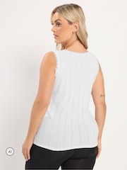 Yours Curve White Thermal Pointelle Vest - Image 3 of 6