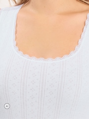 Yours Curve White Thermal Pointelle Vest - Image 4 of 6