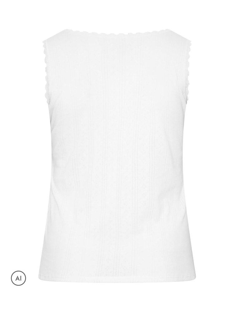 Yours Curve White Thermal Pointelle Vest - Image 6 of 6 Yours Curve White Thermal Pointelle Vest - Image 6 of 6