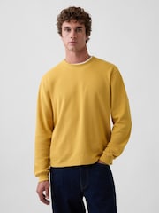 Gap Gold Relaxed Waffle Long Sleeve T-Shirt - Image 1 of 4