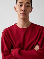 Gap Red Relaxed Waffle Knit Long Sleeve T-Shirt - Image 4 of 4