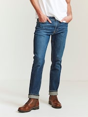 FatFace Blue Mid Wash Denim Slim Jeans - Image 1 of 4