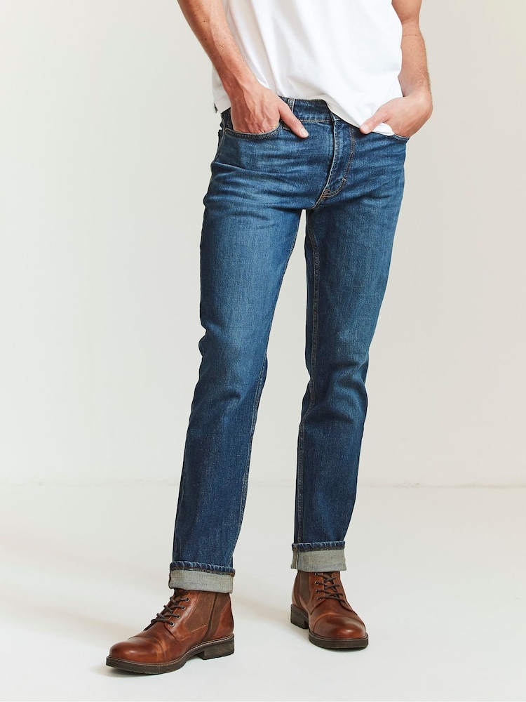 FatFace Blue Mid Wash Denim Slim Jeans - Image 1 of 4