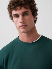 Gap Dark Green Relaxed Waffle Knit Long Sleeve T-Shirt - Image 3 of 4