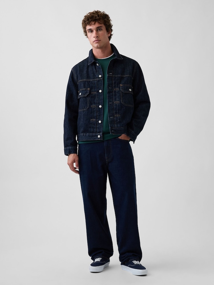 Gap Dark Green Relaxed Waffle Knit Long Sleeve T-Shirt - Image 4 of 4