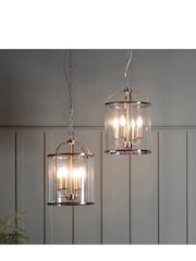 Gallery Home Silver 4 Light York Pendant Ceiling Light - Image 2 of 5