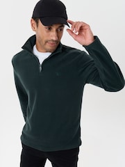 Threadbare Dark Green Quarter Zip Fitness Fleece - Image 1 of 5