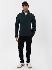 Threadbare Dark Green Quarter Zip Fitness Fleece - Image 5 of 5