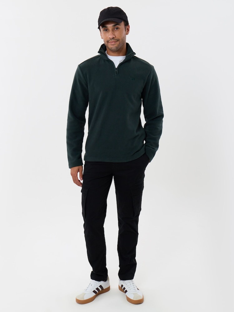 Threadbare Dark Green Quarter Zip Fitness Fleece - Image 5 of 5 Threadbare Dark Green Quarter Zip Fitness Fleece - Image 5 of 5