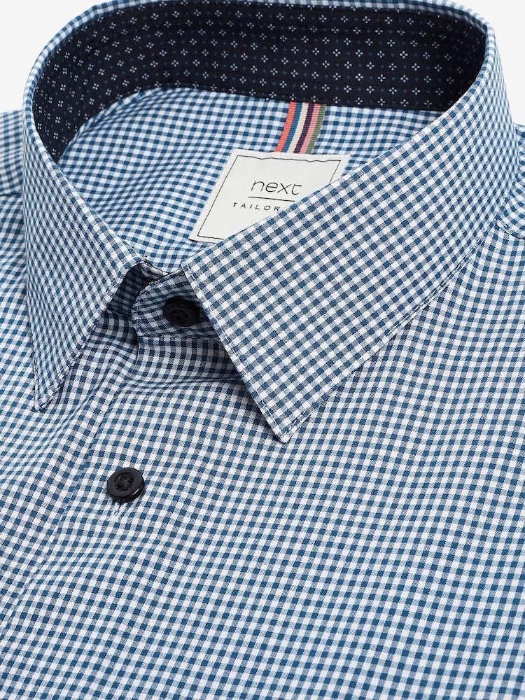Navy Blue Check Motionflex Shirt - Image 1 of 7