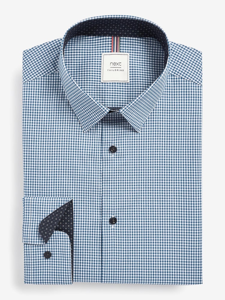 Navy Blue Check Motionflex Shirt - Image 2 of 7