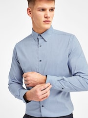 Navy Blue Check Motionflex Shirt - Image 5 of 7