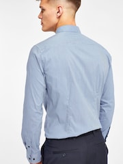 Navy Blue Check Motionflex Shirt - Image 6 of 7