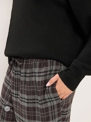 Yours Curve Grey Checked Barrel Trousers - Image 4 of 6